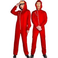 할로윈 용품Party City Money Heist Jumpsuit Halloween Costume for Adults Includes Mask