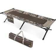 TIMBER RIDGE Outdoor Bed Cots for Sleeping with Carry Bag Foldable XL Hunting for Camping, Hiking, Camouflage，Home, Travel, Support up to 300 lbs, Camo