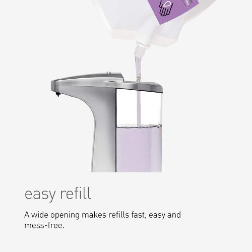 심플휴먼 simplehuman 8 oz. Touch-Free Sensor Liquid Soap Pump Dispenser with Soap Sample, Brushed Nickel