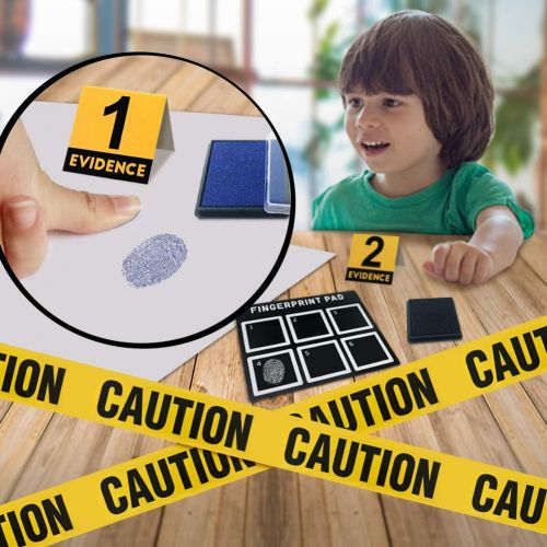  [아마존베스트]UNGLINGA Spy Kit for Kids Detective Outfit Fingerprint Investigation Role Play Dress Up Educational Science STEM Toys Costume Secret Agent Finger Print Identification Set Boys Girls Age 6+