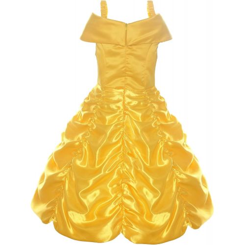  ReliBeauty Little Girls Layered Princess Costume Dress up with Accessories, Yellow