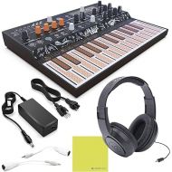 Arturia MICROFREAK Synthesizer with Poly-aftertouch Flat Keyboard BUNDLE with Samson Over Ear Headphones, Power Adapter & Instrument Polishing Cloth- Analog Synth, Synthesizer & workstation keyboards