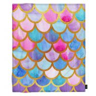 OFloral oFloral Mermaid Scales Throw Blanket Bright Fish Scales Half Circle Geometric Animal Skin Decorative Soft Warm Cozy Blankets for Baby Toddler Dog Cat Home Decor for Bed Chain Sofa
