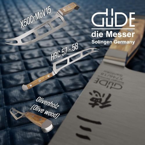  Guede Kasemesser ALPHA-OLIVE Serie Klingenlange: 15 cm Olivenholz, X290/15, Messer - Solingen - Deutsche Qualitat, robust - scharf - geschmiedet - hochwertig