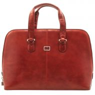 Tony Perotti Italian Leather Zip-around Laptop Business Shoulder Briefcase