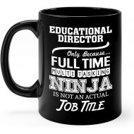 Okaytee Educational Director Mug Gifts 11oz Black Ceramic Coffee Cup - Educational Director Multitasking Ninja Mug