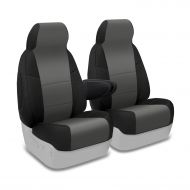 Coverking Custom Fit Front 50/50 Bucket Seat Cover for Select Ford E-Series Models - Neoprene (Charcoal with Black Sides)