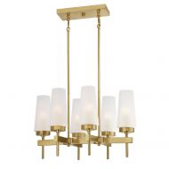 Westinghouse Lighting 6352700 Chaddsford Six-Light Indoor, Champagne Brass Finish with Frosted Glass CHANDELIER,
