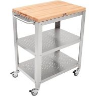 John Boos Cucina Culinarte Cart Maple Wood Cutting Board for Kitchen 30 x 18.13