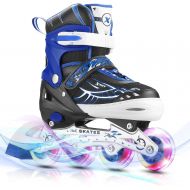 Weskate Adjustable Inline Skates for Kids and Adults Women Full Light Up Blades Roller Skates Boys Girls in Line Skating for Indoor or Outdoor Use