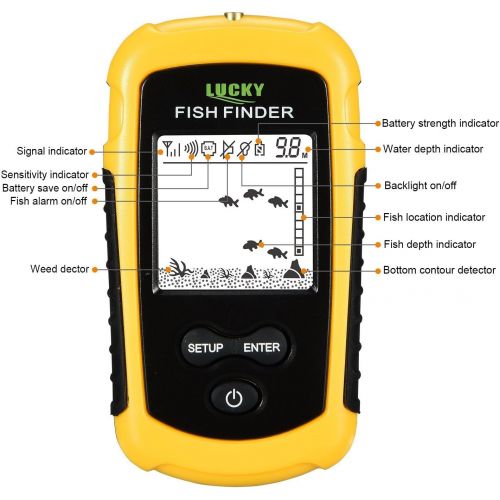  [아마존베스트]Mknzone 1PC FFW1108Practical Fishing Tackle Accessory Fishfinder Portable Wireless Fishfinder Sonar Sensor Depth Gauge