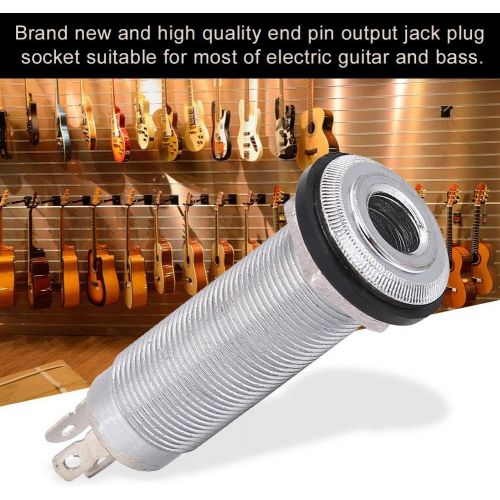  [아마존베스트]Dilwe Guitar Jack Plug Socket, 1/4Inch Thread Cylinder Output Jack Socket for Electric Bass