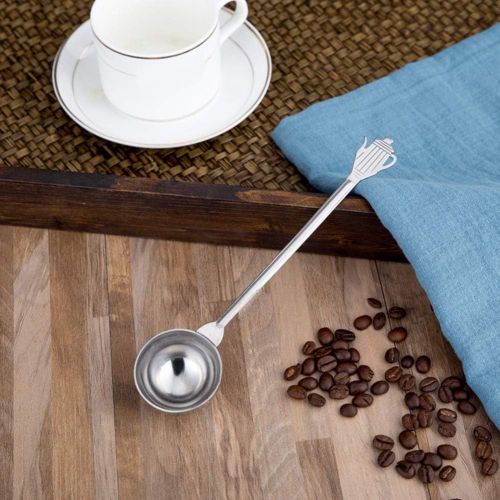  Fdit 0.35 Oz Stainless Steel Coffee Scoop Spoon with Long Handle Tablespoon Measure Scoops Espresso Maker Spoons for Tea Sugar Coffee Bean Flour 7.9 in