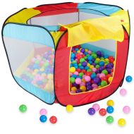 Imagination Generation Pop Up Ball Pit Tent with 200 Ball Pit Balls & Carrying Case  Kids Activity Playhouse with Crushproof Plastic Balls