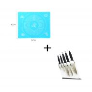 K-master Silicone Baking Mats Easy to Clean With Measurements Non-Stick Silicone Baking Mat-Blue with 5 Piece Soft Touch Handle Knives set with an Acrylic Stand