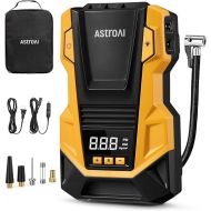 AstroAI AC/DC Tire Inflator Portable Air Compressor for Car, Air Pump for Car Tires, Car Accessories 150PSI with LED Light for Cars, Balls, Motorcycles, and Other CZK-3666 Yellow