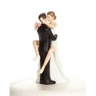 Wedding Collectibles Personalized Funny Sexy Wedding Bride and Groom Cake Topper Figurine: Bride Hair: BLOND - Groom Hair: BROWN