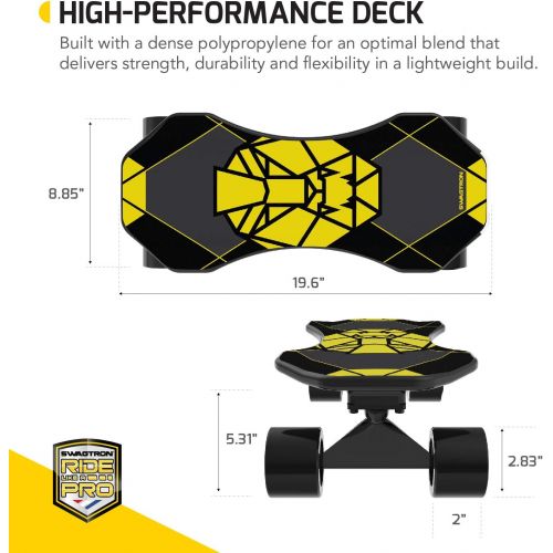 스웩트론 Swagtron NG-3 Swagskate Electric Skateboard for Kids & Teens with Kick-Assist, A.I. Smart Sensors, Move-More/Endless Mode, 9” Deck, Black, 72mm Wheels