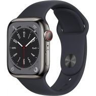 Apple Watch Series 8 (GPS + Cellular, 41MM) Graphite Stainless Steel Case with Midnight Sport Band, M/L (Renewed Premium)