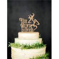 Frog Studio Home WTA1014 WTA - Deer Wedding Cake Topper The Hunt Is Over Cake Topper Rustic Wedding Cake Topper Country Cake Topper