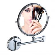 HUMAKEUP Compact Shaving Mirror 3X Magnifying Glass Bathroom Mirror Wall Mirror 360 Degree Free Bracket Expandable Chrome Vanity Mirror