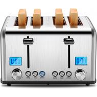 [아마존베스트]REDMOND 4 Slice Toaster, Countdown Stainless Steel Toaster with Bagel, Defrost, Cancel Function, Extra Wide Slots, 6 Bread Shade Settings, 1650W, ST030
