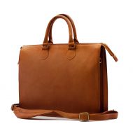 Muiska Leather Monica Double Top Zipper Slim Laptop Business Tote Bag