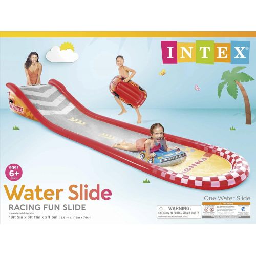 인텍스 Intex Racing Fun Slide, 221in x 47in x 30in, for Ages 6+