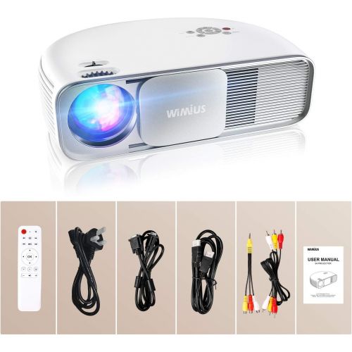  Bluetooth Projector Native 1080P 7000Lux Full HD, WiMiUS Upgrade S4 Home & Outdoor Projector Support 4K & Dolby, 300 Led Video Projector Compatible with Fire TV Stick, PS4, Laptop,