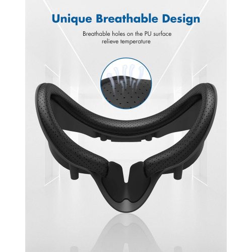  [아마존베스트]KIWI design VR Facial Interface Bracket for Valve Index with Anti-Leakage Nose Pad & 2 pcs PU Leather Anti-dirt Sweat-Proof Foam Face Pad