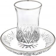 [아마존베스트]Godinger Kiddush Cup and Saucer with Platinum Edge - Dublin Crystal Collection