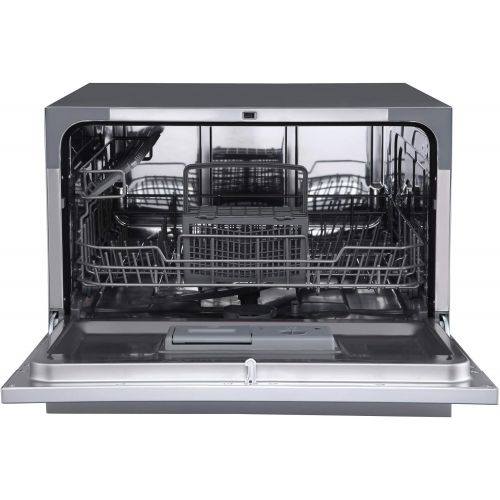  EdgeStar DWP62SV 6 Place Setting Energy Star Rated Portable Countertop Dishwasher - Silver