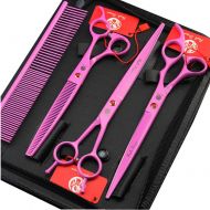 Purple Dragon 8.0 inch Dog Hair Cutting, Curved and Thinning Scissors Shear Pet Grooming Tool Kit
