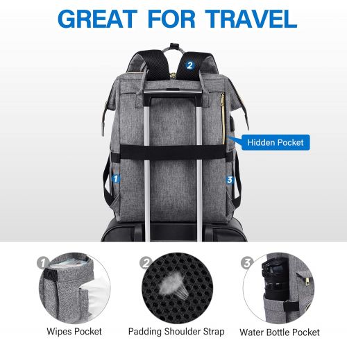  [아마존베스트]LOVEVOOK Laptop Backpack Women Teacher Backpack Nurse Bag 15.6 Inch Womens Work Bag Purse Water-Resistant Business Travel Backpack with USB Charging Port, School Backpack Bookbag(Grey)