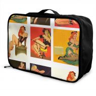 HFXFM Sexy Pinup Girls Travel Pouch Carry-on Duffel Bag Waterproof Portable Luggage Bag Attach to Suitcase