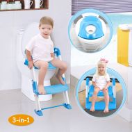 GPCT [Portable] 3-in-1 Kids Toddlers Potty Training Seat W/Step Stool. Sturdy, Comfortable, Safe, Built in Non-Slip Steps W/Anti-Slip Pads. Excellent Potty Seat Step Trainer- Boys/