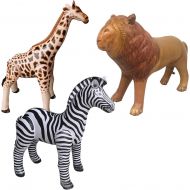 Jet Creations 3 pack Giraffe Zebra Lion safari Great for pool, party decoration, AN-GZL