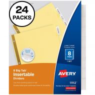 Avery 8-Tab Binder Dividers, Insertable Clear Big Tabs, 24 Sets (11115)