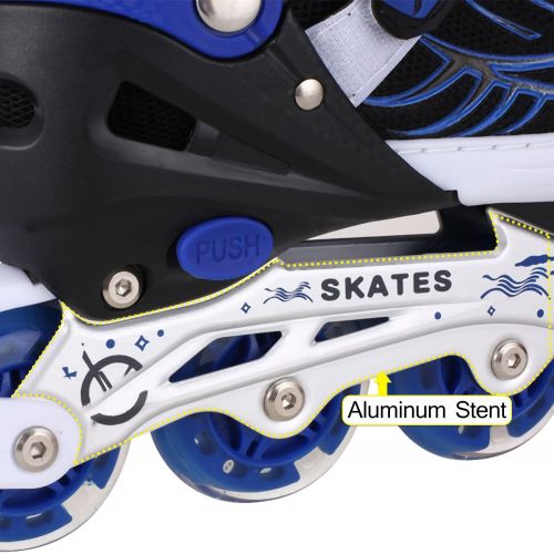  Weskate Adjustable Inline Skates for Kids and Adults Women Full Light Up Blades Roller Skates Boys Girls in Line Skating for Indoor or Outdoor Use