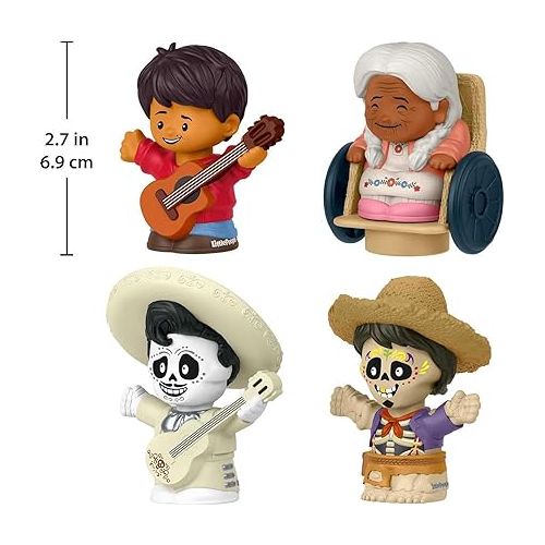 피셔프라이스 Fisher-Price Little People Toddler Toys Disney and Pixar Coco Figure Pack with Miguel Mama Coco Hector & Ernesto for Ages 18+ Months