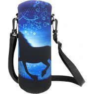 AUPET Water Bottle Carrier,Insulated Neoprene Water Bottle Holder Bag Pouch Cover 500ML Adjustable Shoulder Strap, Great for Stainless Steel, Plastic Bottles, Sport, Energy Drinks