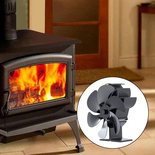  Prettyia Upgraded 6 Blades Fireplace Fan Heat Powered Stove Fan for Wood/Log Burner/Fireplace Eco Friendly and Efficient Heat Distribution Non Electric Fan