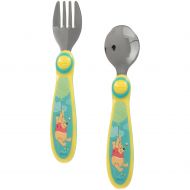 Disney Winnie the Pooh Utensils Set - Easy Grip Fork and Spoon, Stainless Steel (Disney Flatware Set)