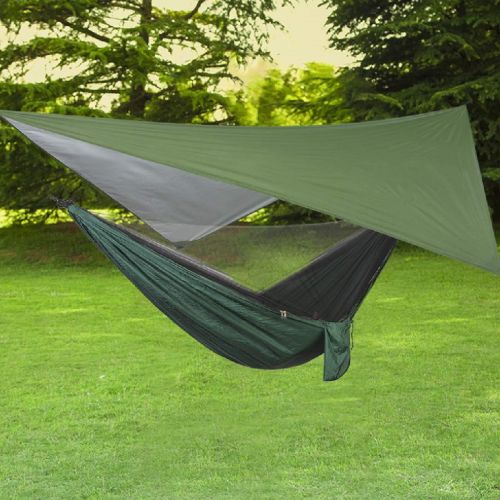  Azarxis Hammock Camping Tarp Rain Fly, Waterproof Tent Footprint Shelter Canopy Sunshade Cloth Picnic Mat for Outdoor Awning Hiking Beach Backpacking - Included Guy Lines & Stakes