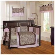 BabyFad Leopard Pink 10 Piece Baby Crib Bedding Set