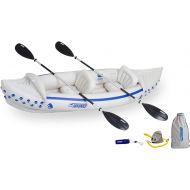 Sea Eagle 2 Person Inflatable Sport Kayak Canoe Boat with Pump and Oars