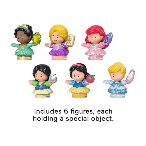 피셔프라이스 Fisher-Price Little People Toddler Toys Disney Princess Gift Set with 6 Character Figures for Preschool Pretend Play Ages 18+ Months (Amazon Exclusive)