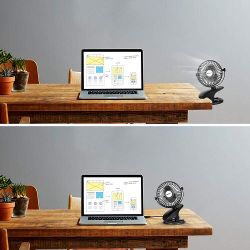  [아마존베스트]SkyGenius Battery Operated Stroller Fan, Rechargeable USB Powered Mini Clip on Desk Fan