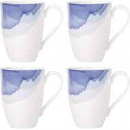 Lenox Indigo Watercolor Stripe 4-piece Mug Set, 3.45 LB, Blue