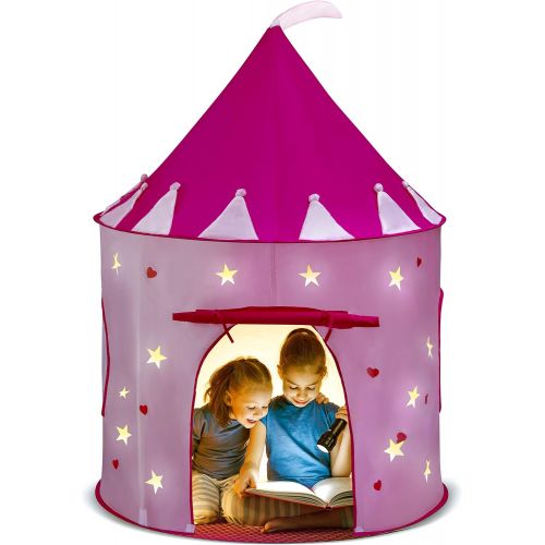  [아마존베스트]Play22 Play Tent Princess Castle Pink - Kids Tent Features Glow in The Dark Stars - Portable Kids Play Tent - Kids Pop Up Tent Foldable Into A Carrying Bag - Indoor and Outdoor Use